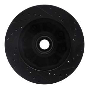 Chevrolet Express 3500 Brake Rotor (1) - Front Left - R1 Concepts - Drilled & Slotted - Black - `01-`02